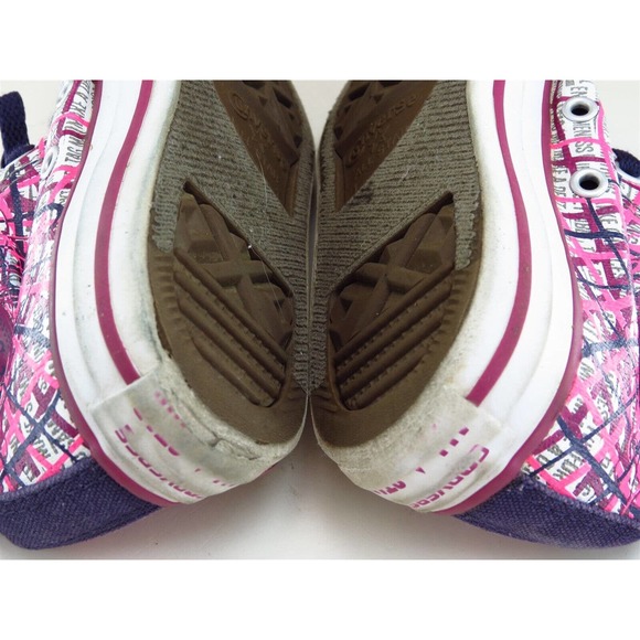 Converse Sz 1 Shoes Girls Youth Sneaker Purple Fabric Lace Up - Picture 9 of 10